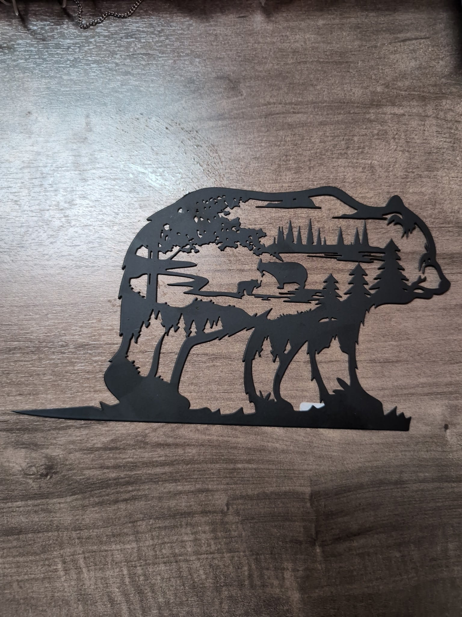 Large Bear Metal Art