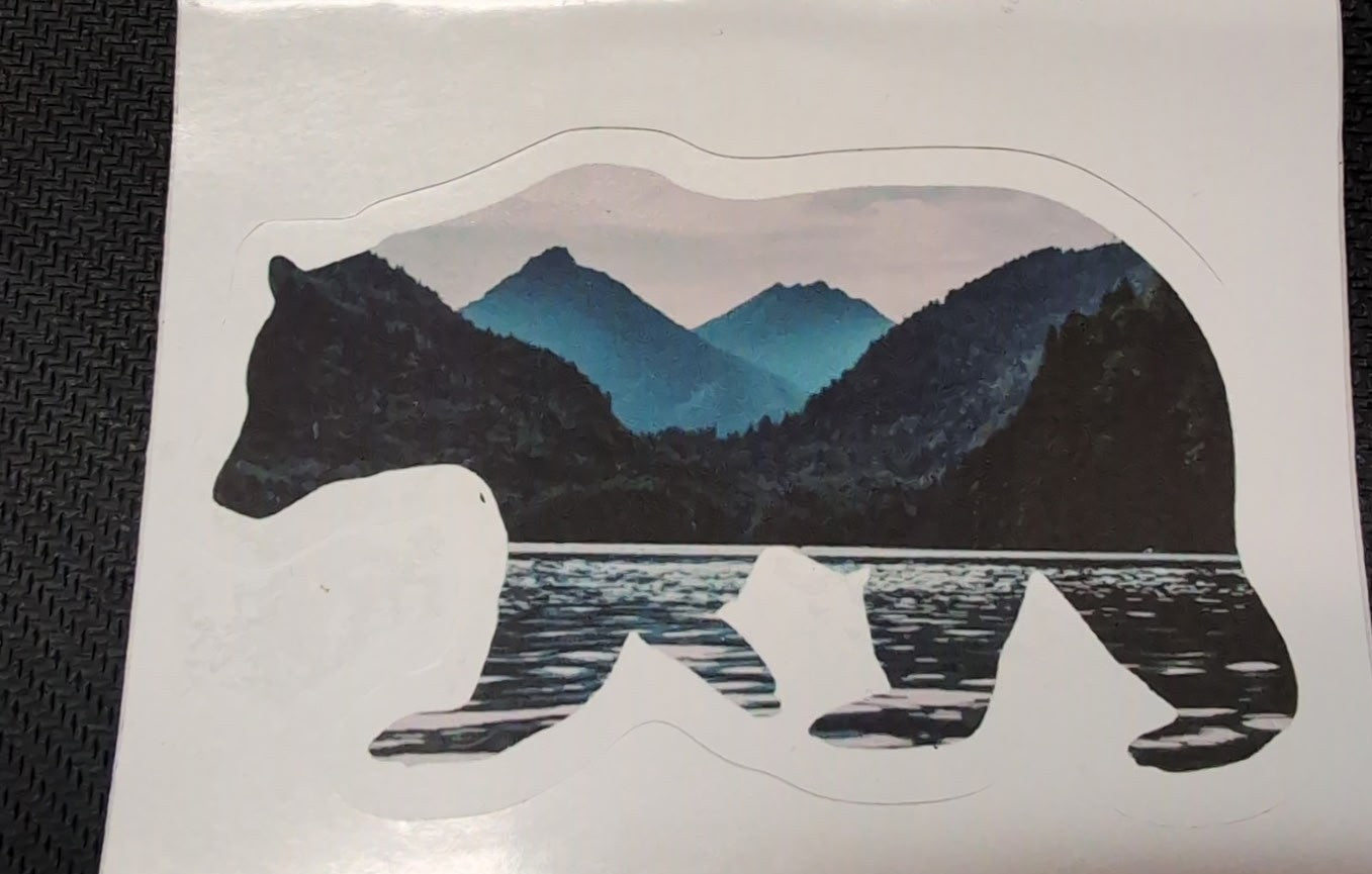 Bear/Lake Sticker